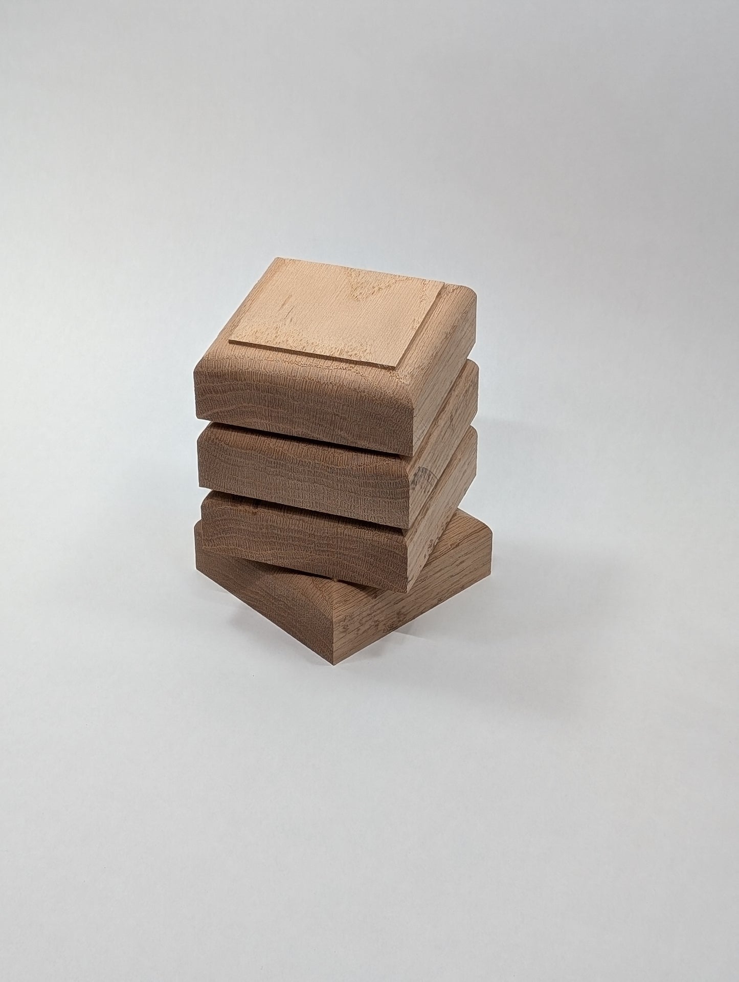 Red Oak Chunky Coaster Set of 4, Classic rounded edge, Protect your furniture, look good!