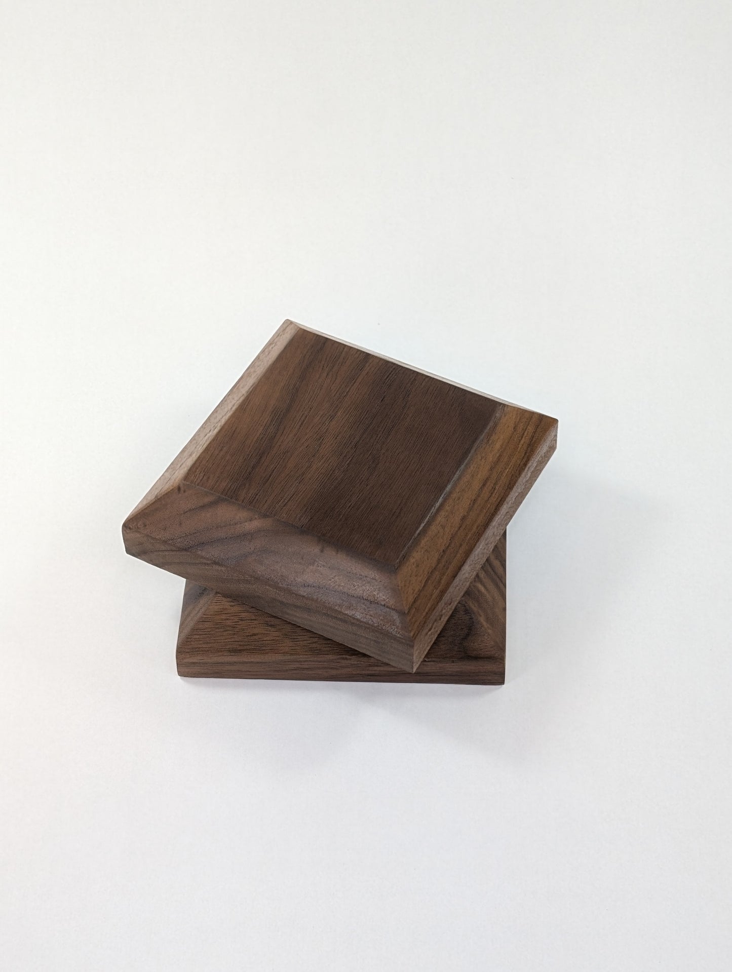 Premium Black Walnut Chunky Coaster, Set of 2, Chamfered Edge, Small Batch, Semi Gloss Finish, Protects your furniture and looks good!