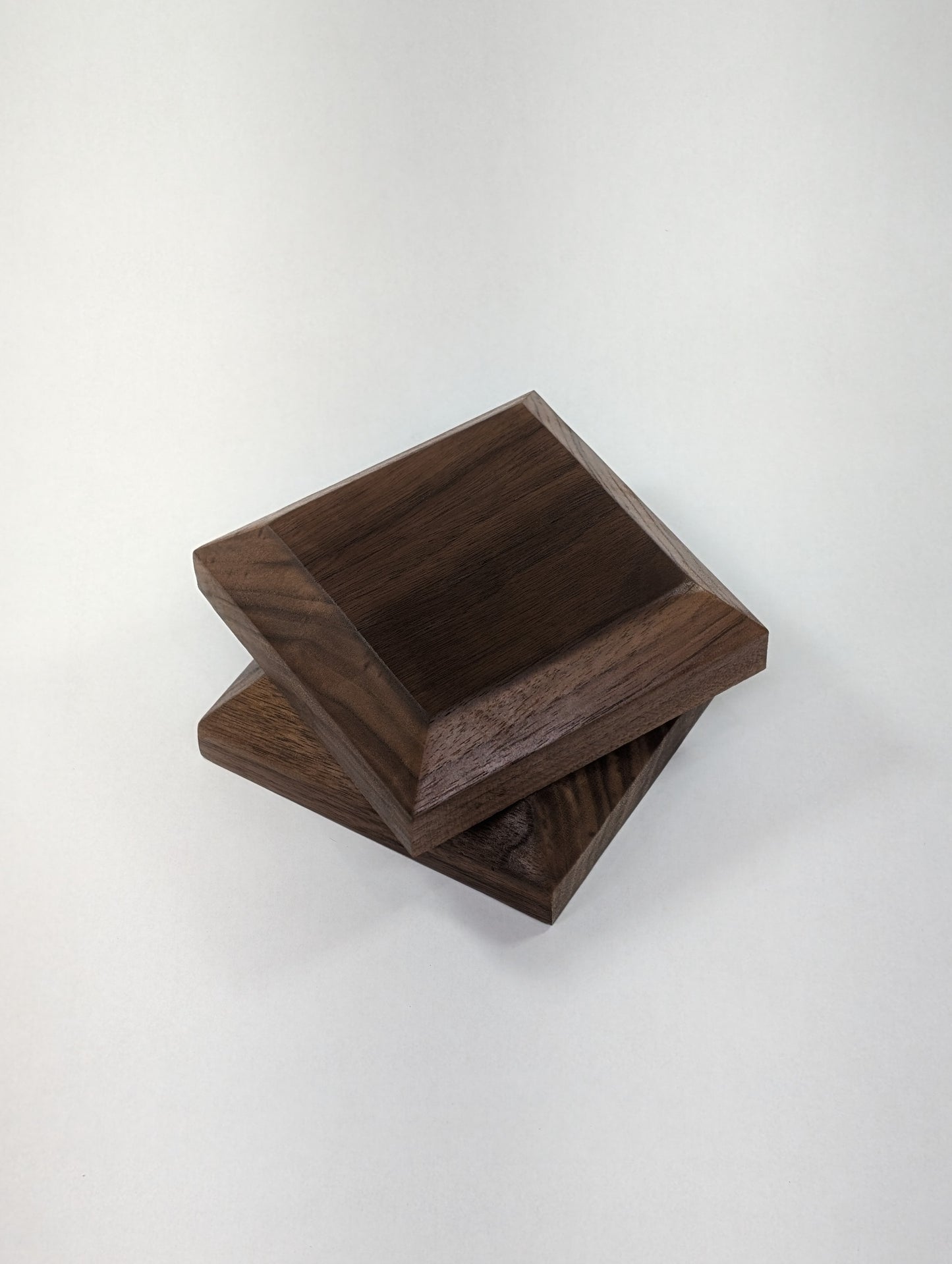 Premium Black Walnut Chunky Coaster, Set of 2, Chamfered Edge, Small Batch, Semi Gloss Finish, Protects your furniture and looks good!