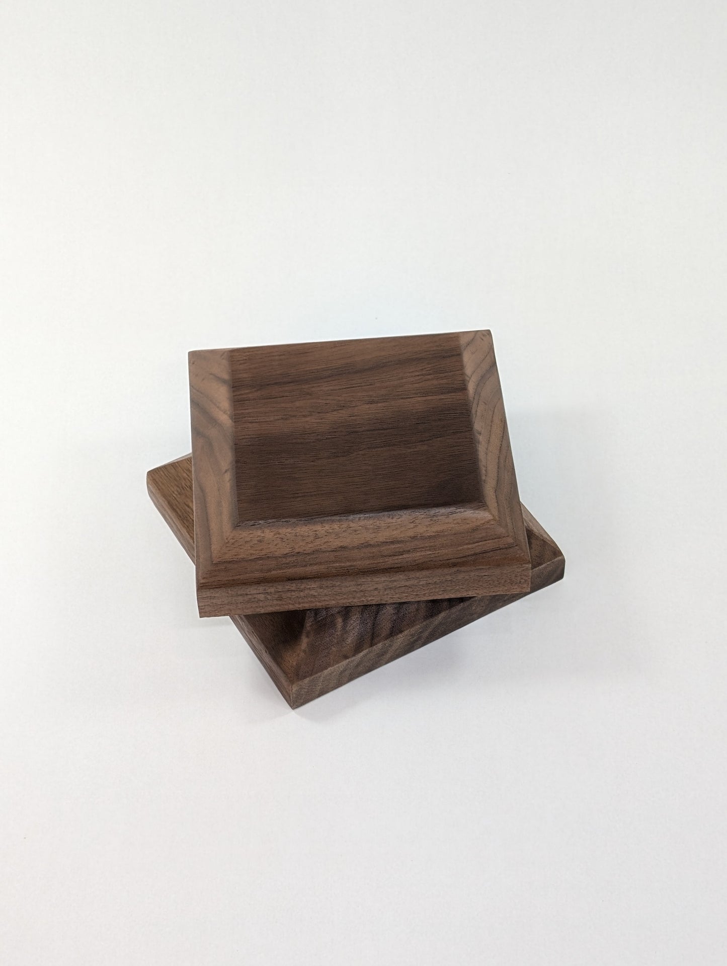 Premium Black Walnut Chunky Coaster, Set of 2, Chamfered Edge, Small Batch, Semi Gloss Finish, Protects your furniture and looks good!