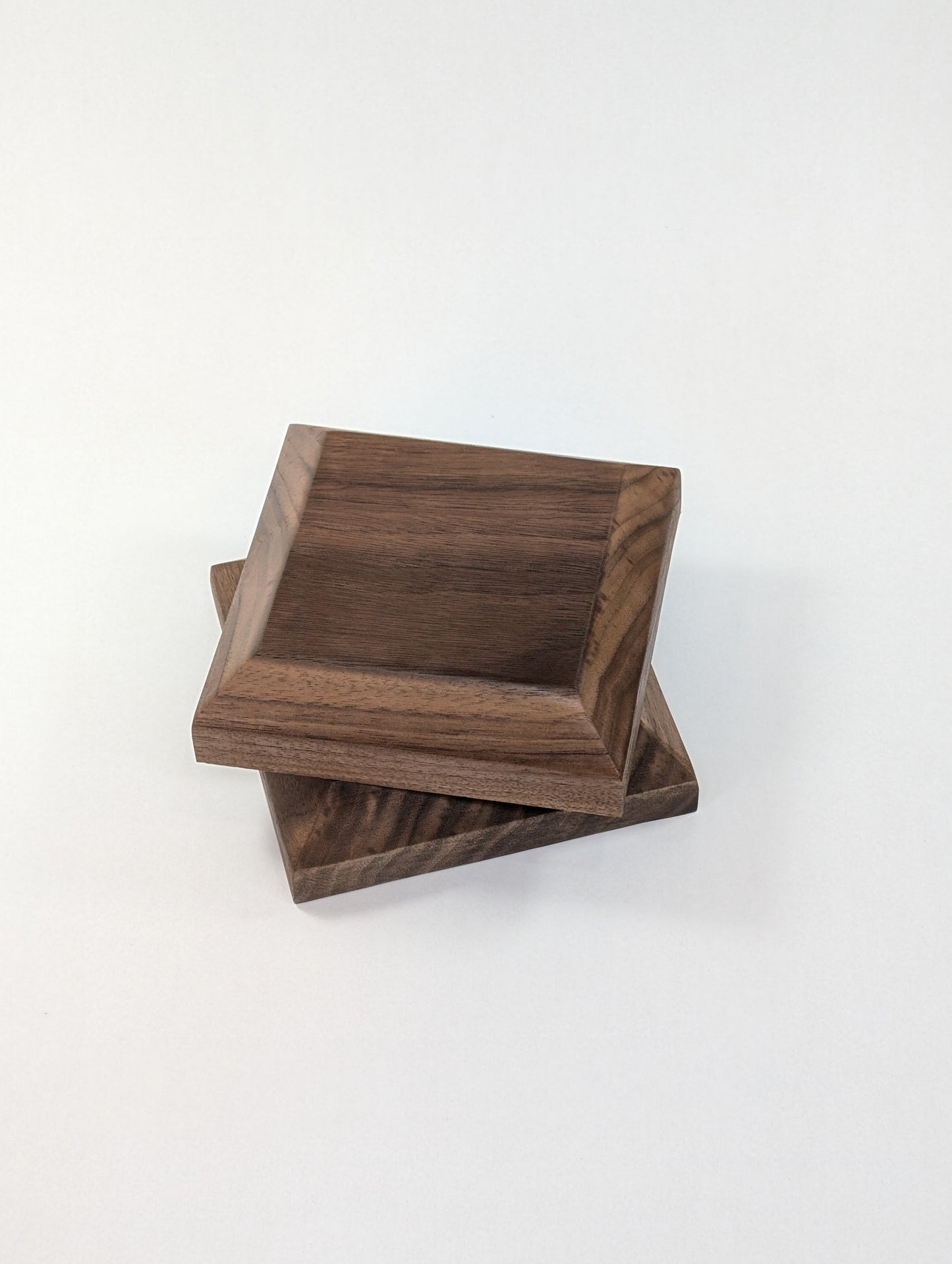 Premium Black Walnut Chunky Coaster, Set of 2, Chamfered Edge, Small Batch, Semi Gloss Finish, Protects your furniture and looks good!