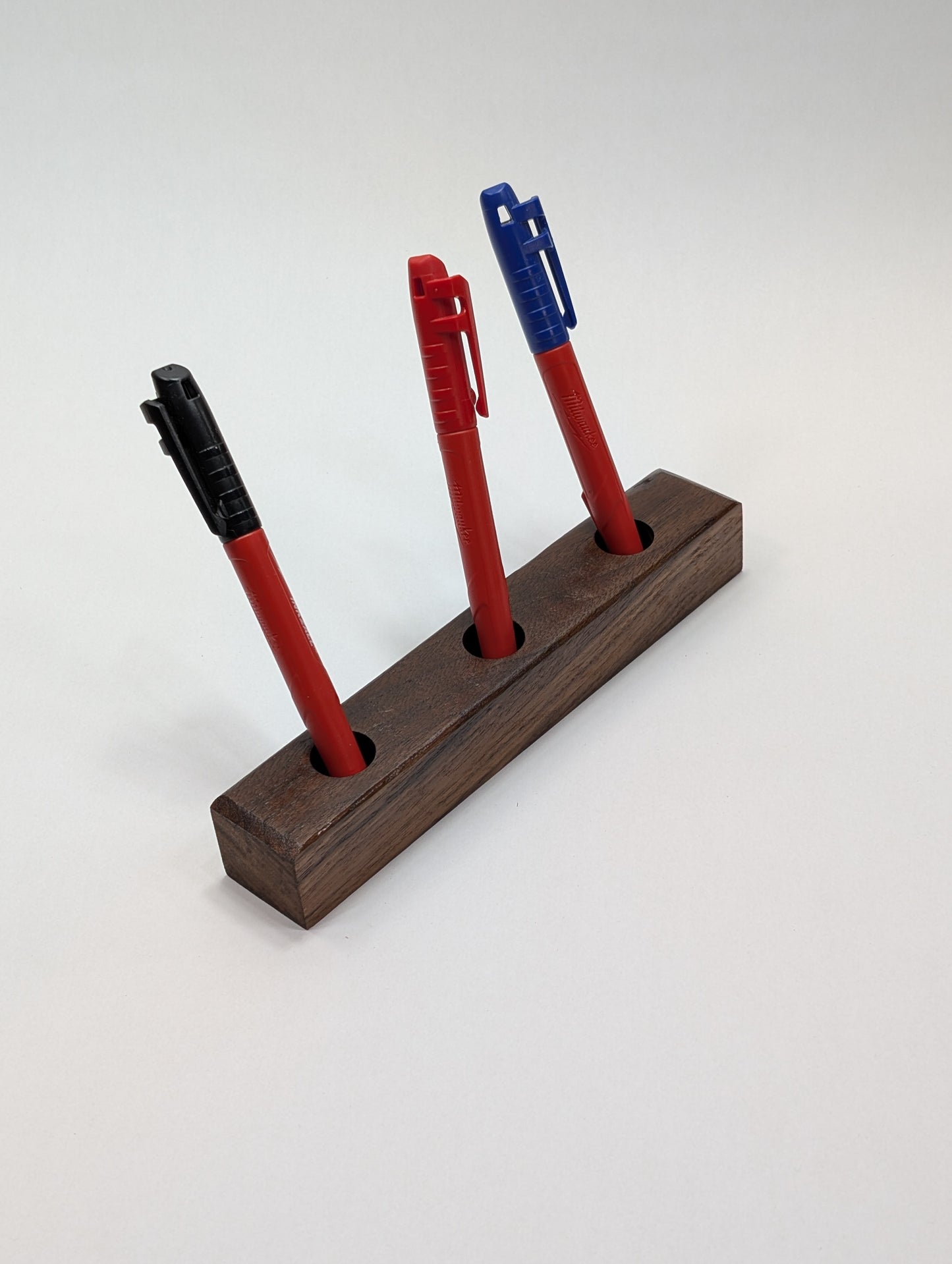 Black Walnut Vertical Pen Holder, 3 Position, Made to order, Finish options available