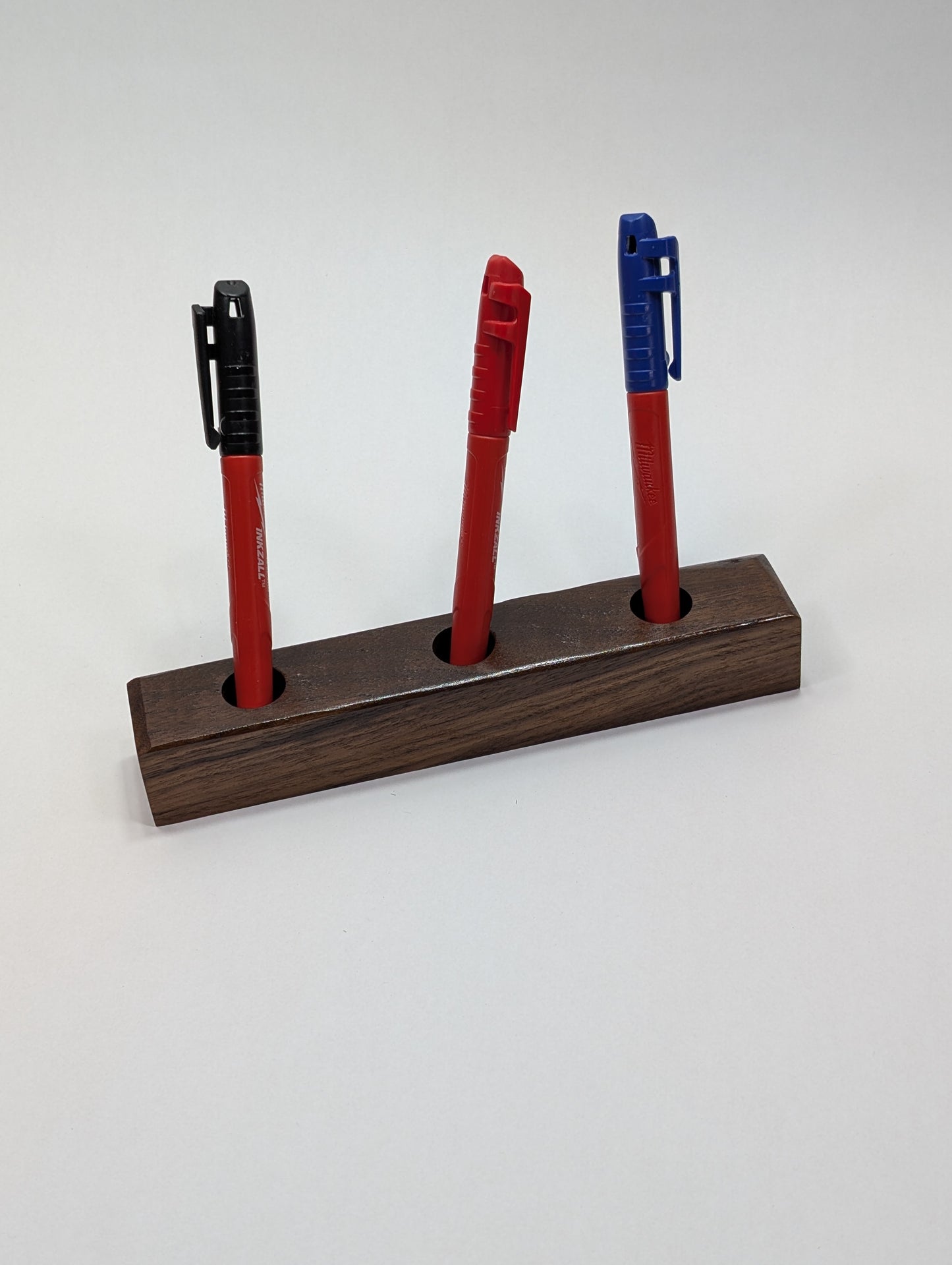 Black Walnut Vertical Pen Holder, 3 Position, Made to order, Finish options available