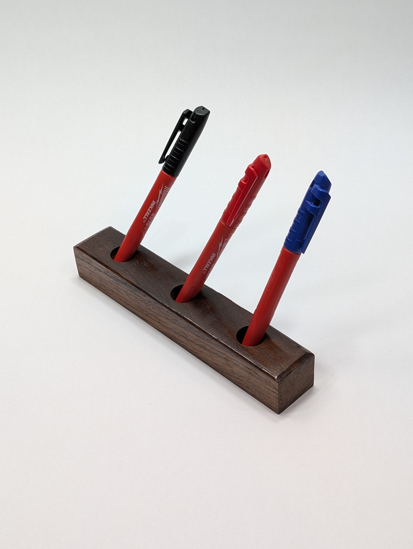 Black Walnut Vertical Pen Holder, 3 Position, Made to order, Finish options available