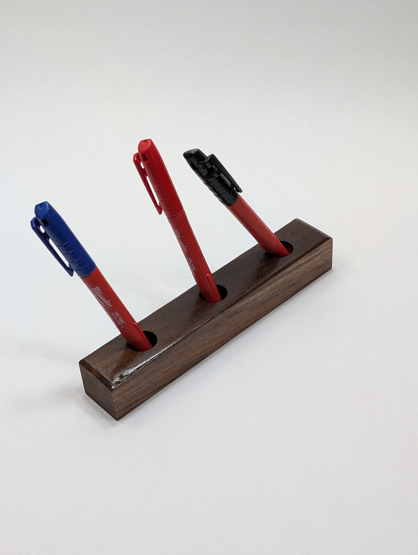 Black Walnut Vertical Pen Holder, 3 Position, Made to order, Finish options available