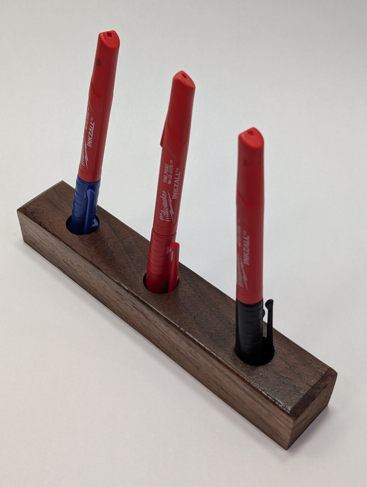Black Walnut Vertical Pen Holder, 3 Position, Made to order, Finish options available