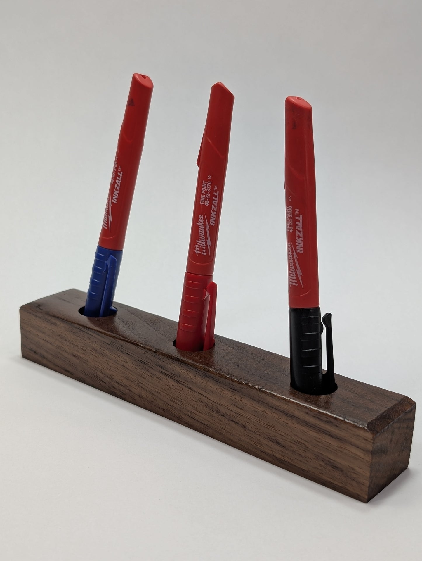 Black Walnut Vertical Pen Holder, 3 Position, Made to order, Finish options available