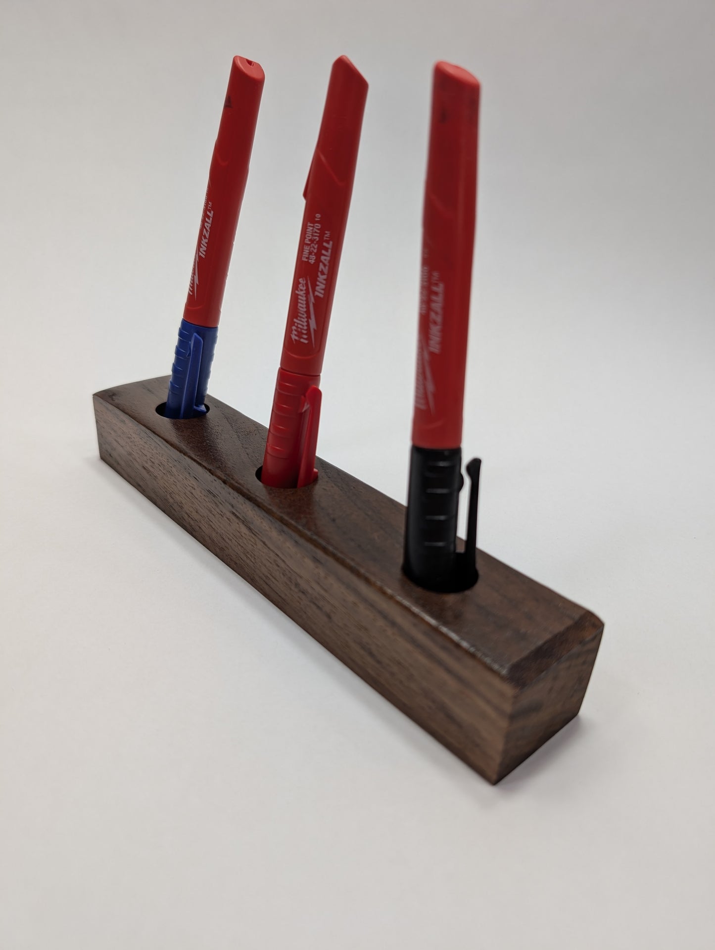 Black Walnut Vertical Pen Holder, 3 Position, Made to order, Finish options available