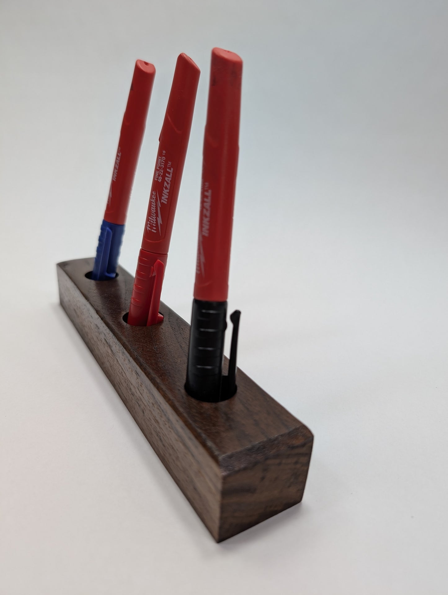 Black Walnut Vertical Pen Holder, 3 Position, Made to order, Finish options available